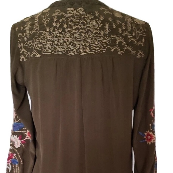 JOHNNY WAS silk Heavily Embroidered FREJA Tassel Peasant Blouse NWT - Picture 9 of 11